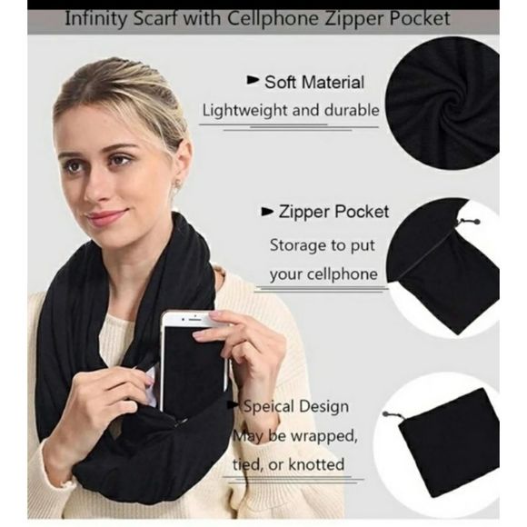 Beyond Yoga Infinity Scarf with Pocket Carry Case‎ - Picture 1 of 5